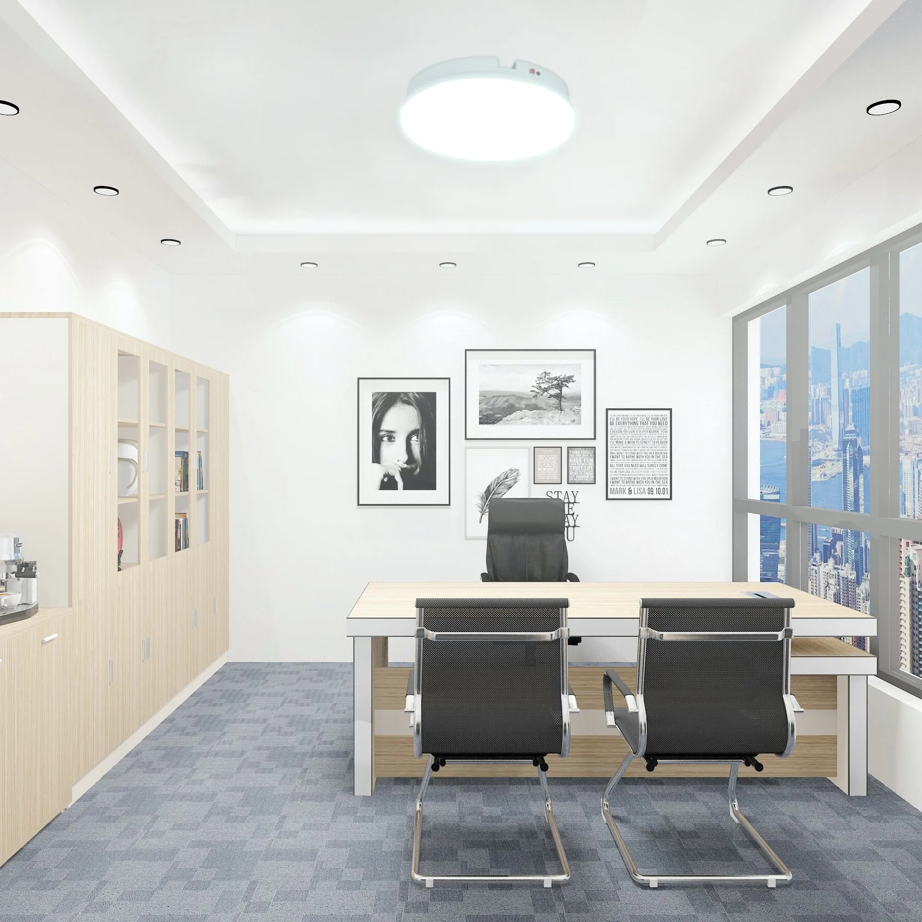 PC housing ceiling light 20/30/40W Dimming Led ceiling lights with motion sensor