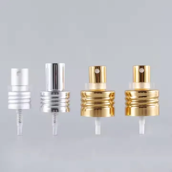 New 18mm 20mm 24mm shiny golden aluminum sprayer pump for perfume bottle screw fine mist sprayer pump