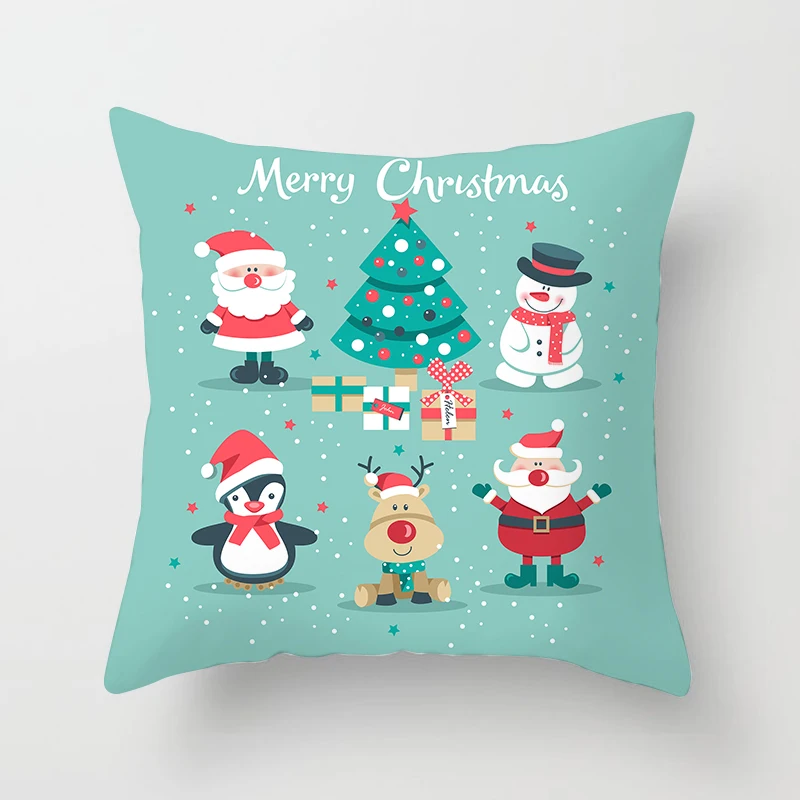 Merry Christmas lovely cartoon printed cushion cover sofa cushion cover box Christmas ornament