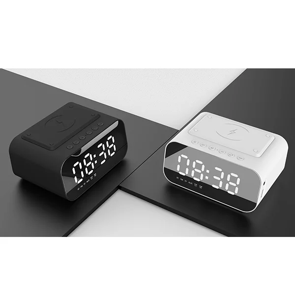 Беспроводной динамик Bluetooth smart portable home 3 в 1 Беспроводные динамики с цифровыми часами и беспроводным зарядным