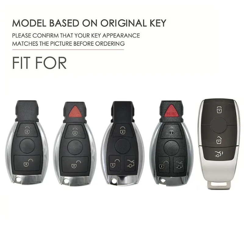 Leather Car Key Case For Mercedes Benz A B C E S G Class GLC CLE CLA GLB GLS W177 W205 W213 W222 X167 AMG Fob Suede Accessories