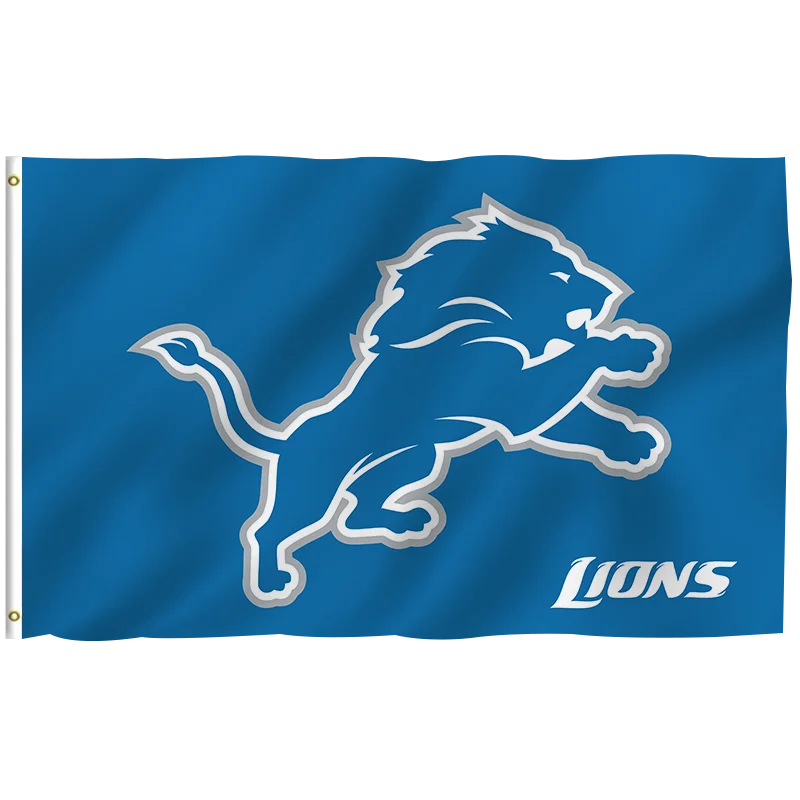 In Stock All Football Team Flag 3x5ft High Quality Custom Design Detroit Lions Banner 100% Polyester Sports Nfl Flag