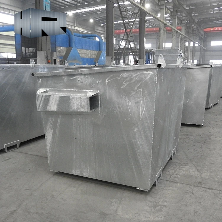 Hot galvanizing skip bin outdoor steel front load bin metal waste front load dumpster