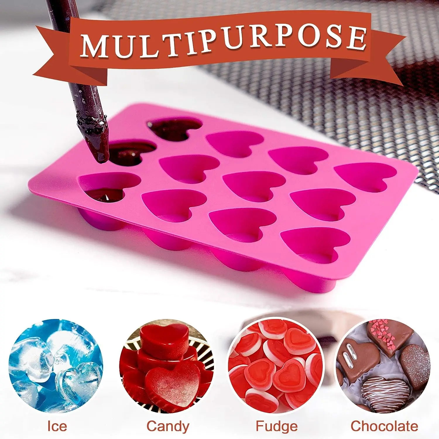 Heart Shaped Silicone Molds for Resin Art Hard charms Soft Candy Chocolate Jello Gummy  Soaps Bomb DIY