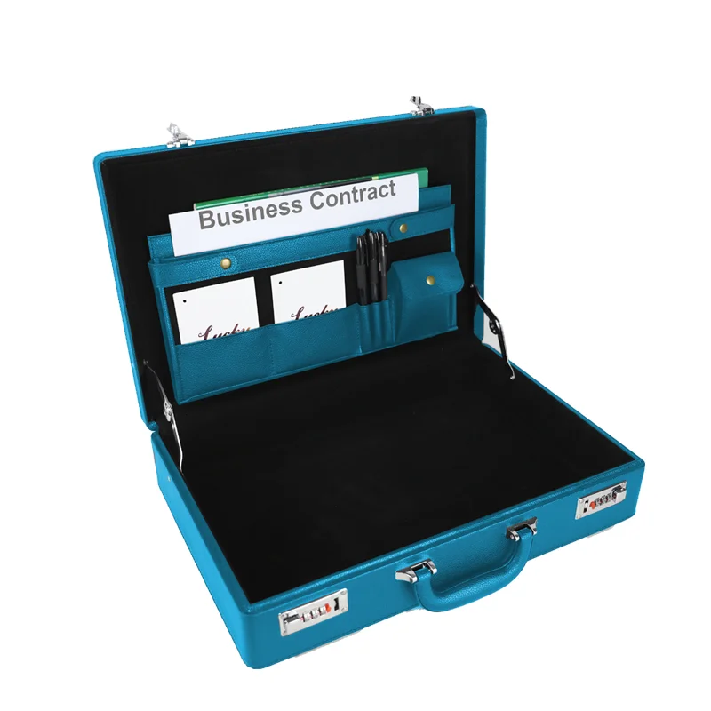 Portable PU Leather Briefcase Business Bag  Large Space Laptop Case Document Storage Customized Briefcase