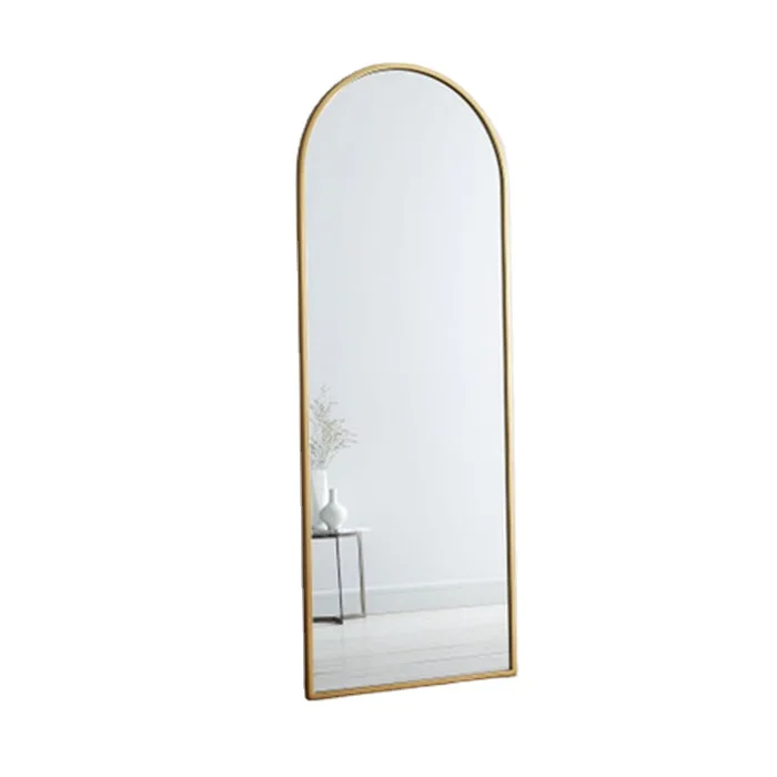 Top Fashion Breakage-proof Clear Images Arch Full Length Floor Mirror with Metal Frame