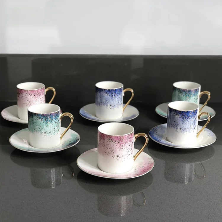China Ceramics wholesale hot selling color gift ceramic water restaurant porcelain coffee cups and saucers