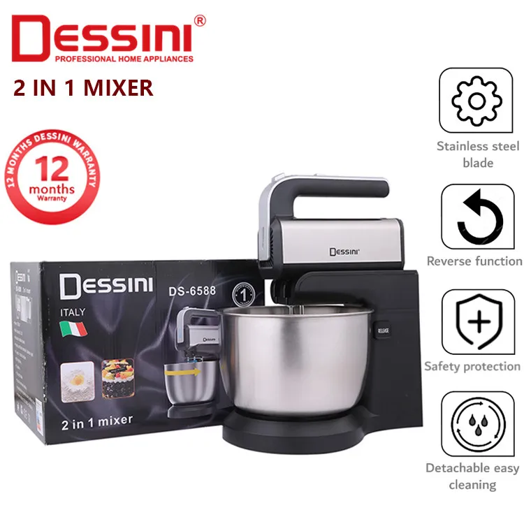 DESSINI Высокое качество оптовая продажа Профессиональный 2 в 1 стенд смеситель яйцо и для муки 360 Вращение Стенд стол ручная