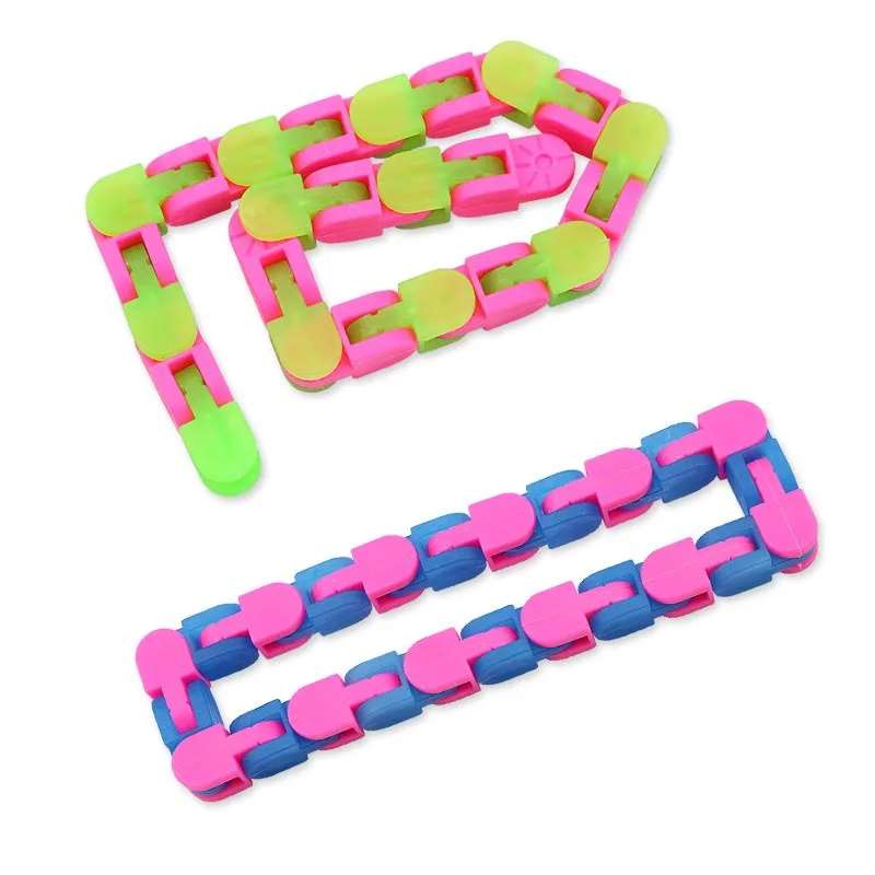 Former factory Finger Sensory Toys Puzzle Snake Glowable 24 Links Wacky Tracks Snap Fidget Toy For Adults And Kids