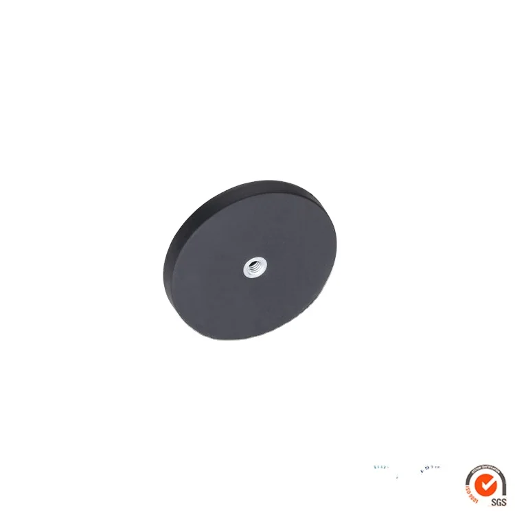 D43, D66, D88mm Rubber Coated POT Mounting Magnet With Internal Thread