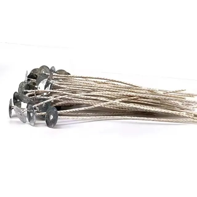 W40Z  Hot selling 40 strands multi length soy wax candle cotton & paper interwoven core with metal base for DIY candle making