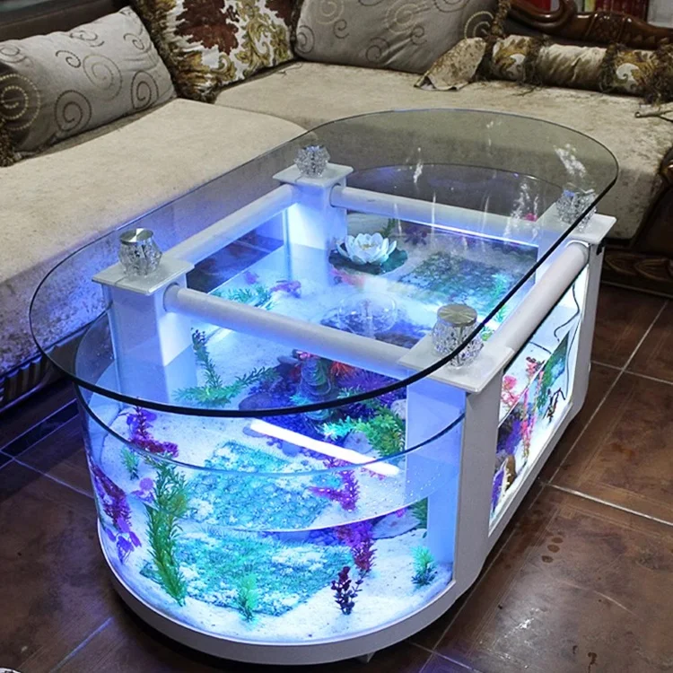 Prima Home Decoration Tabletop Clear Acrylic Plexiglass Fish Tank Acrylic Cylinder Fish Tank