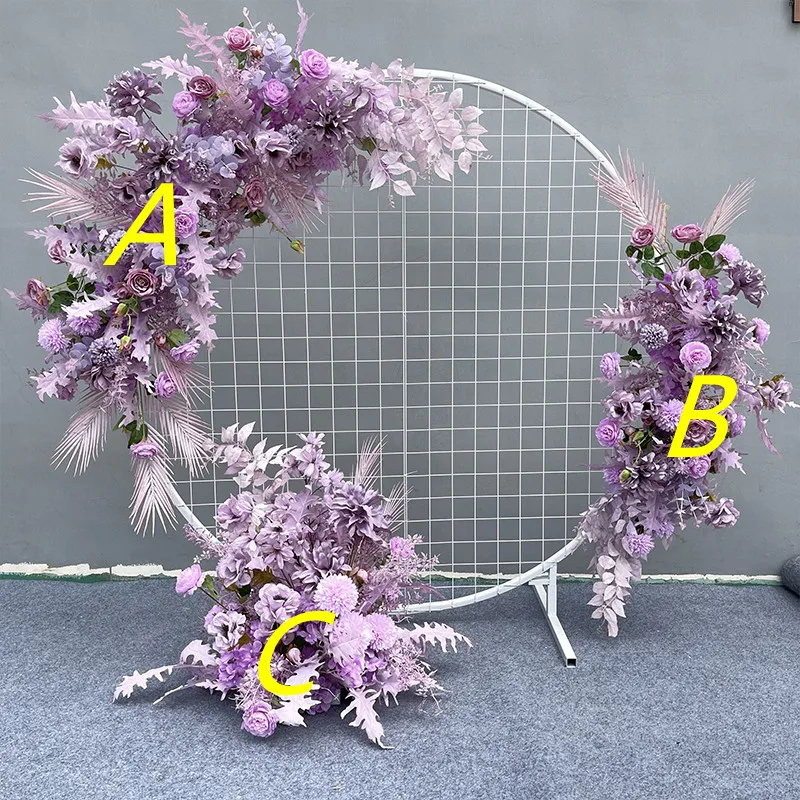 Wedding Props Flower Row Arrangement Artificial Flower Ball Arch Pavilion Decor Hanging Corner Floral Party Stage Scene Layout