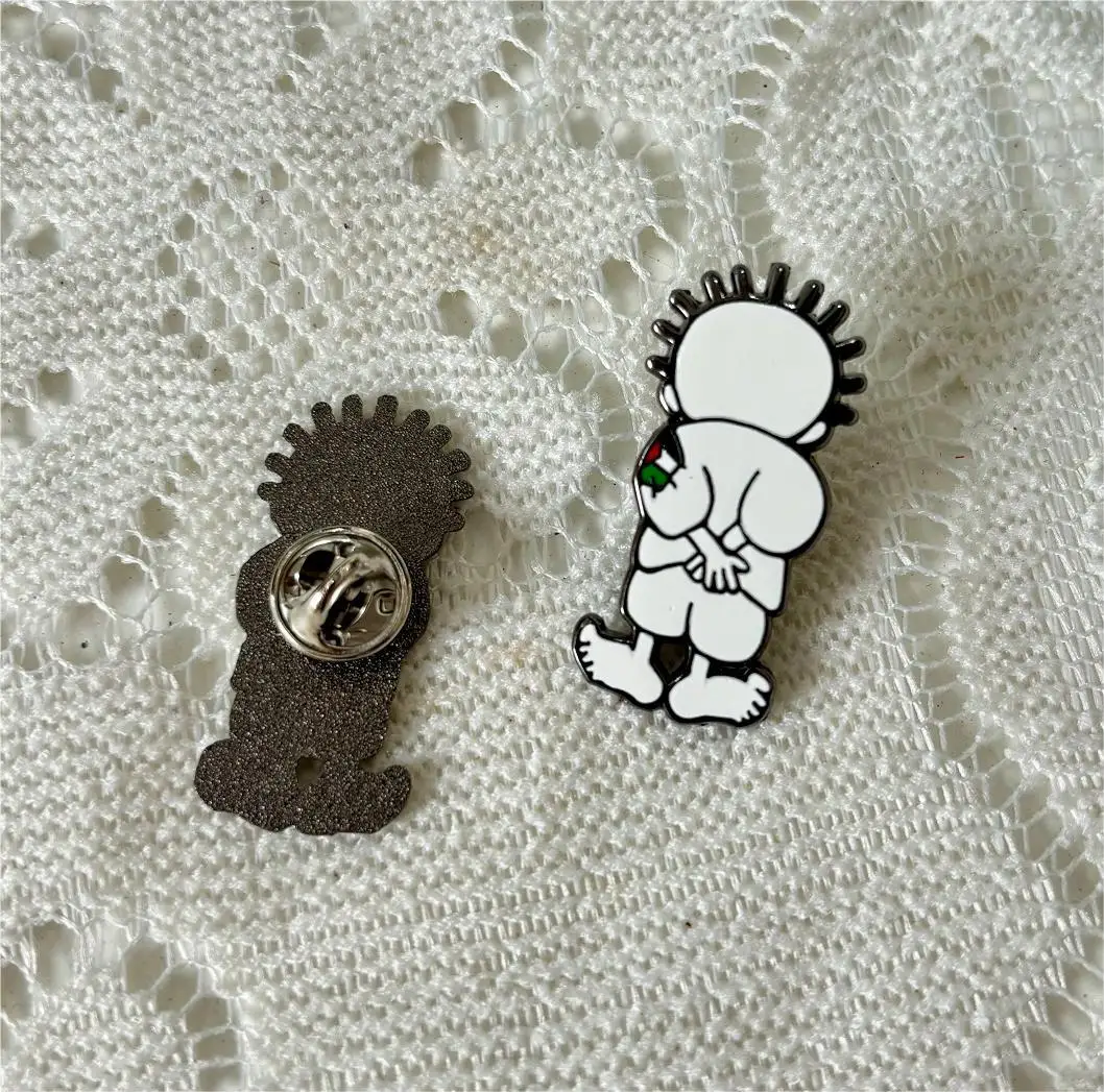 Metal Palestine Sticker Custom Map Logo Palestine Flag Pin Handala Brooch Europe Gold Plated Gift Promotion Folk Art Qatar Pin