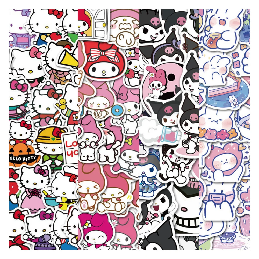 Custom Cute Kawaii Vinyl Stickers for Laptop Luggage Skateboard Kids DIY Cartoon Animals Graffiti Sticker