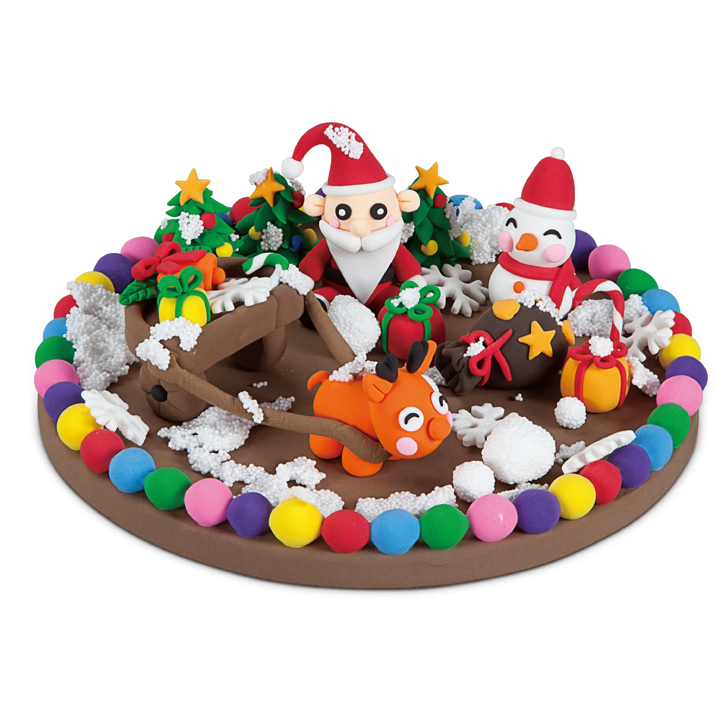 Kids Early Educational Toys Children Practical Ability Plasticine Air Dry Christmas Theme Super Light Clay Set