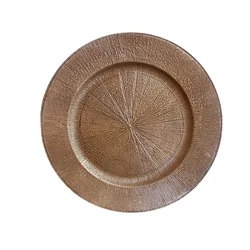 2023 new arrival reusable durable plastic 13 inch round elegant decorative wedding charger plates
