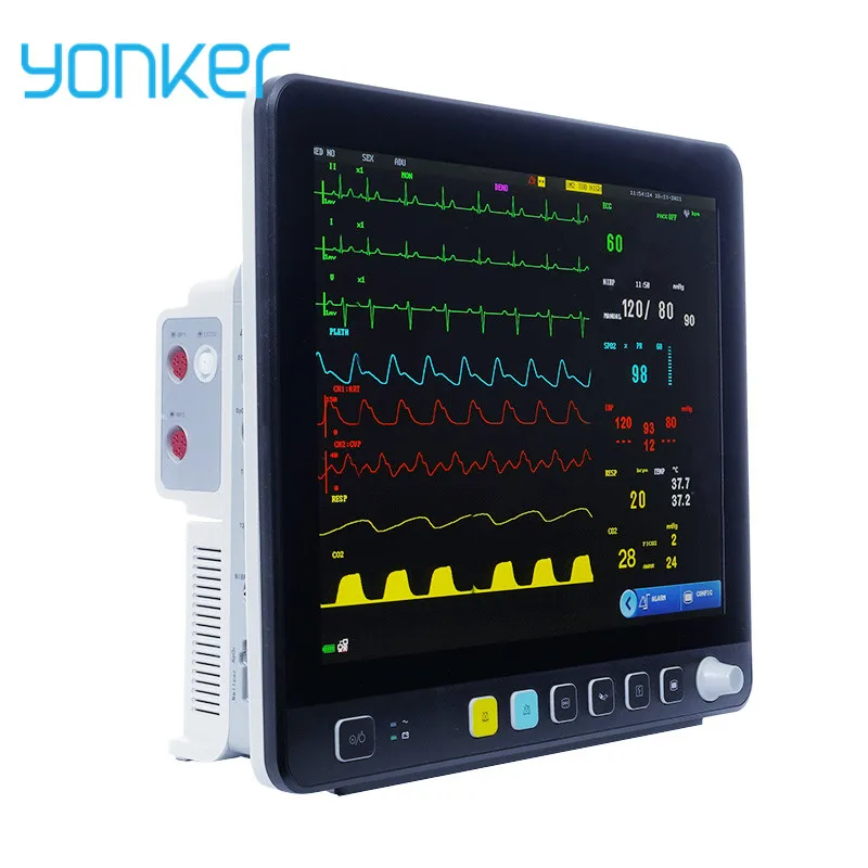 Yonker 2023 Cheap price 15 inch touch screen Portable  with etco2 Multi parameter vital sign cardiac patient  monitor