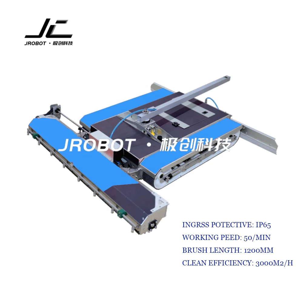 Light Weight High Efficiency Waterproof Solar Panel Cleaning Robot with Water Sprayer and High Pressure Pump System