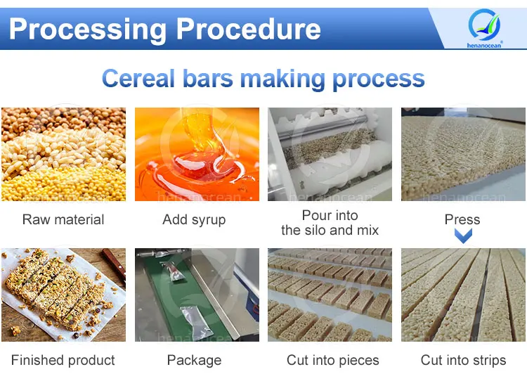 OCEAN Automatic Candy Bar Nut Machine Snack Food Cereal Bar Make Machine Used Protein Bar Production Line