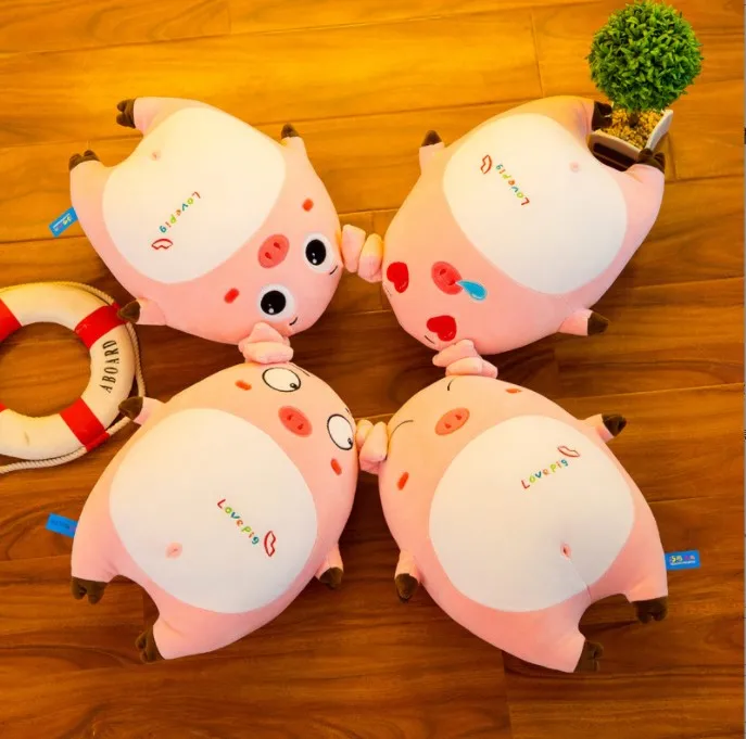 2023 customize logo girls Pink pig with Emotional Plush Stuffed toys floor pillow