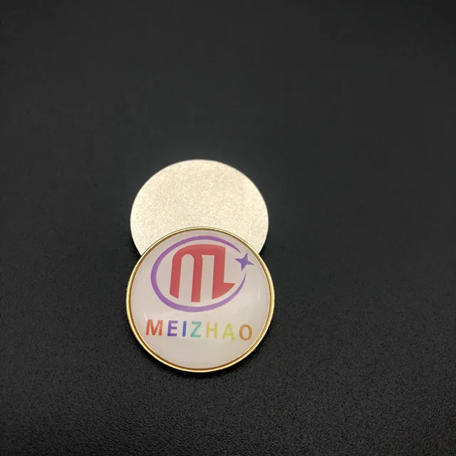 25mm Custom logo Cheap High Quality Printing Epoxy Dome Golf Accessaries Metal  Bulk Ball Golf Marker