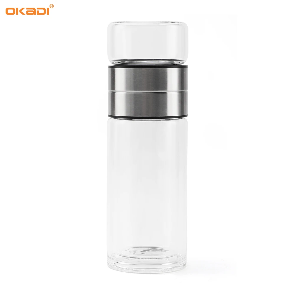 240ML High Quality New Design Easy To Clean Tea Glass Cup With Tea Compartment