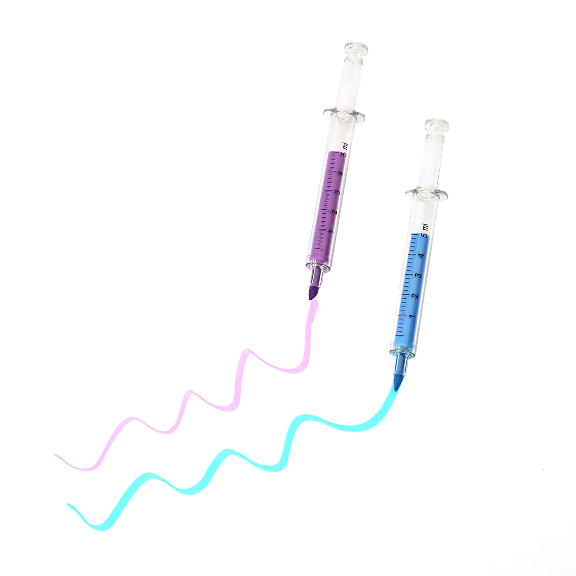 Custom logo Highlighter Syringe color multi pen Plastic water color pen art marker Pens for drawing Students