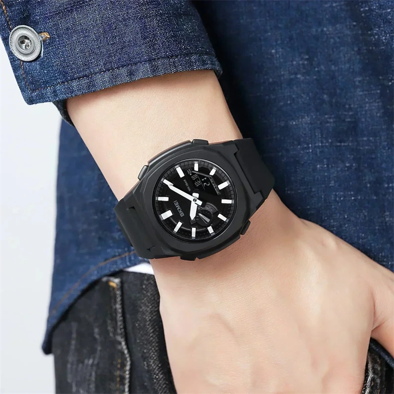 SKMEI 2091 5 Alarms Date Clock reloj hombre with Japan Digital Movement Sport Watches Waterproof Men Countdown Chrono Wristwatch