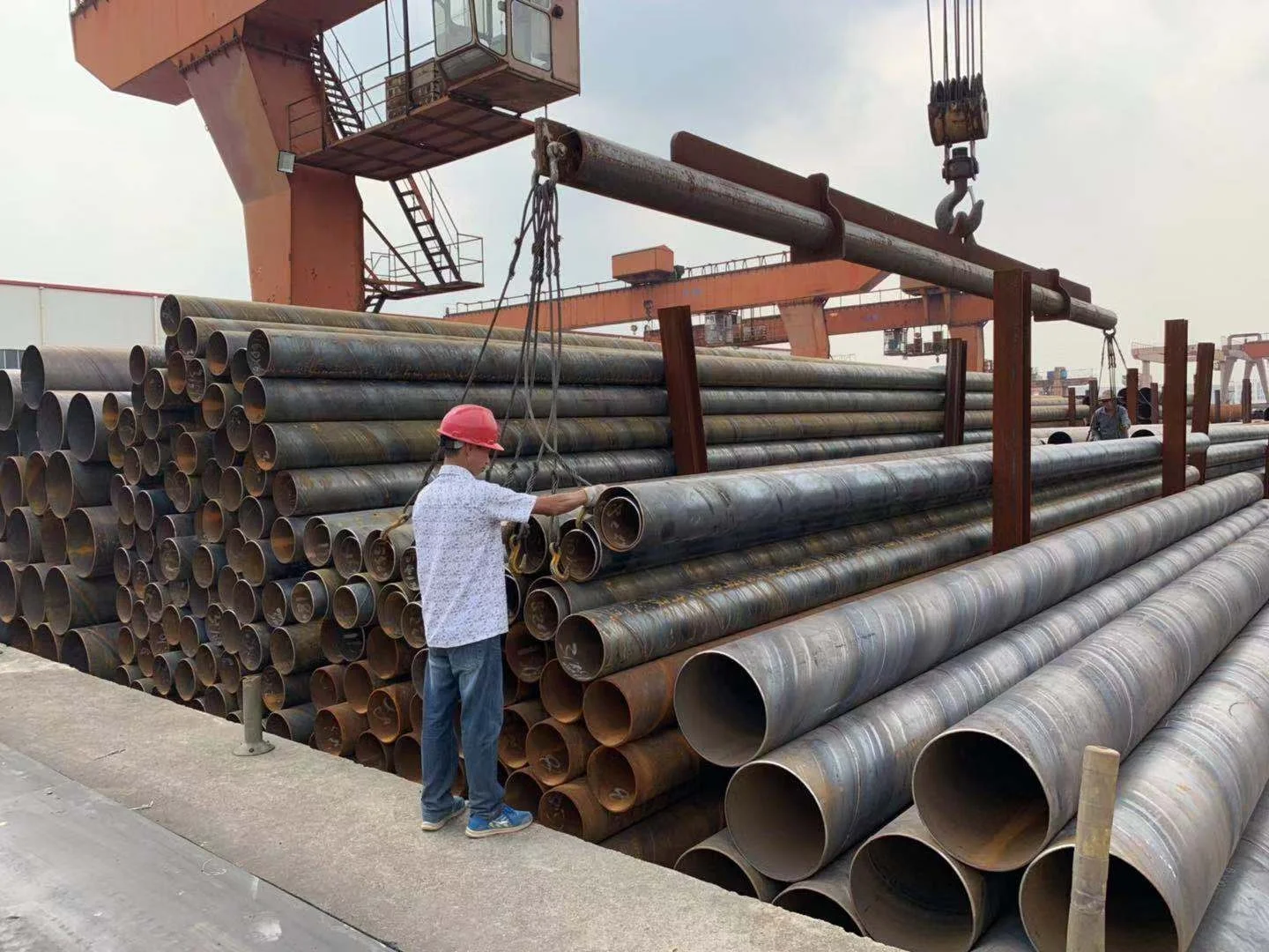 Large Diameter 48' 60' 64' Steel Pipe SSAW Spiral Welded Pipe for Construction or Bridge Building Piling
