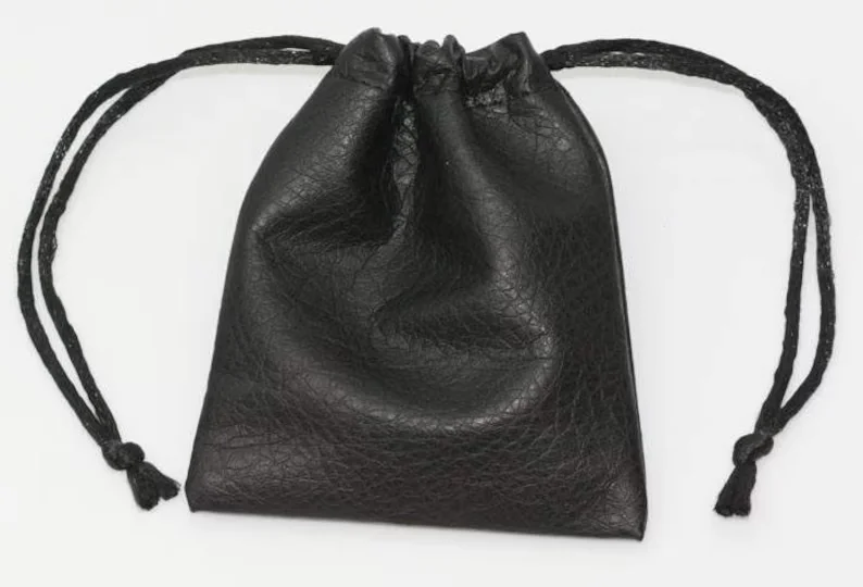 Small PU Leather Bag Drawstring Jewelry Buddha bead bracelet Manicure Tools Pouch