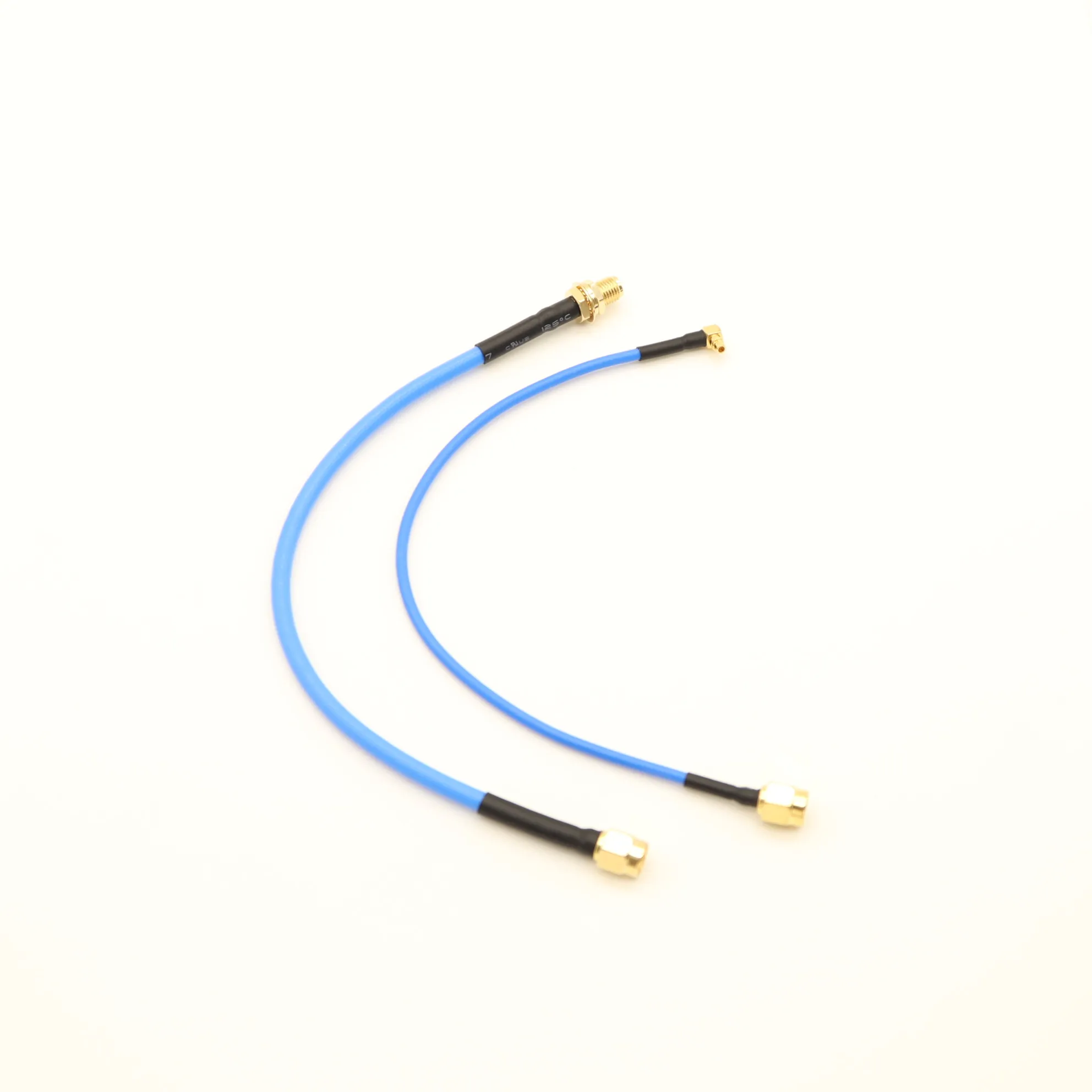 Blue 2.6mm 20cm type SMA Male MMCX Male right angle pigtail panel screw mount antenna extension Coaxial Cable rg402 RG405