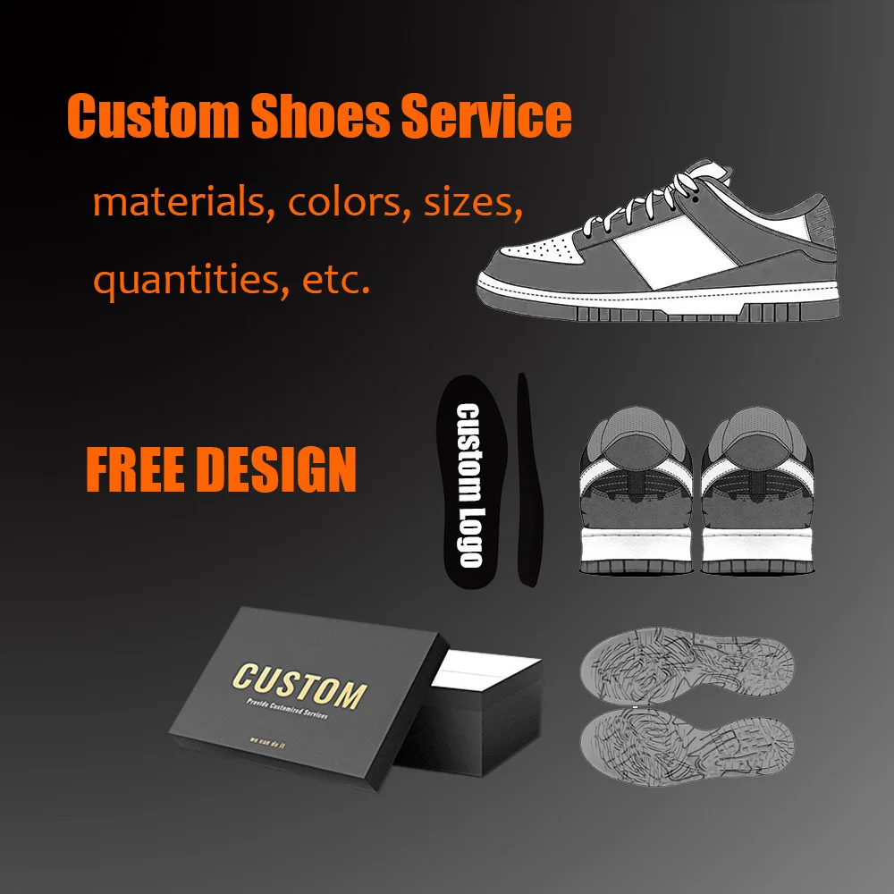 custom sneaker vendor manufacturer small orders Design Custom Shoes with my logo White Blank Goose Skateboard Shoes