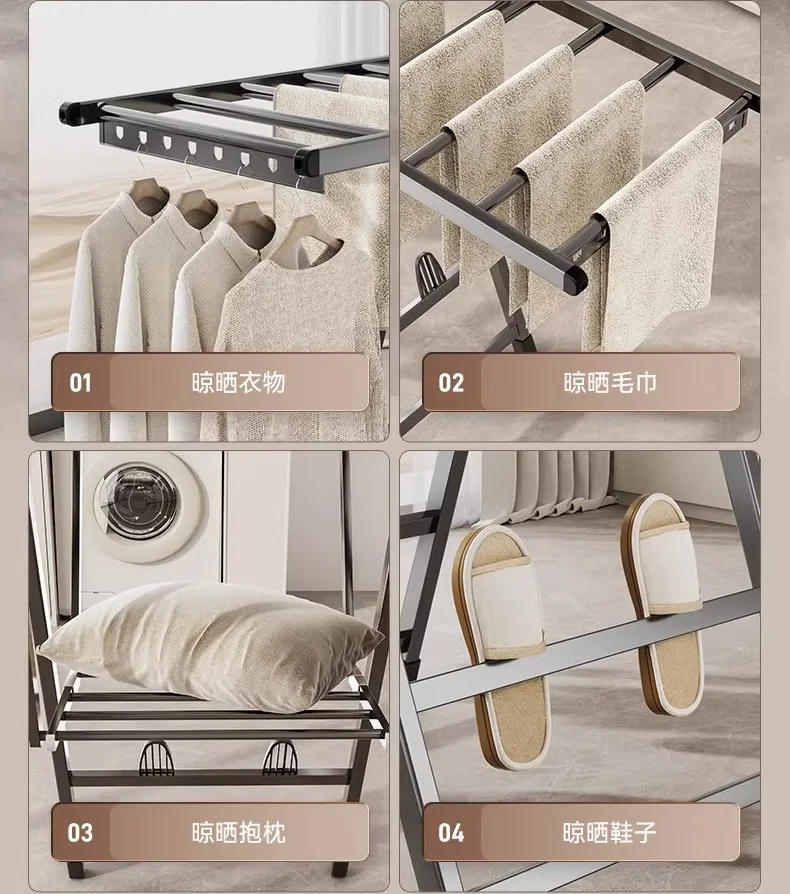 Collapsible Adjustable Butterfly Shape Outdoor Foldable Cloth Dryer Stand And Laundry Clothes Drying Rack