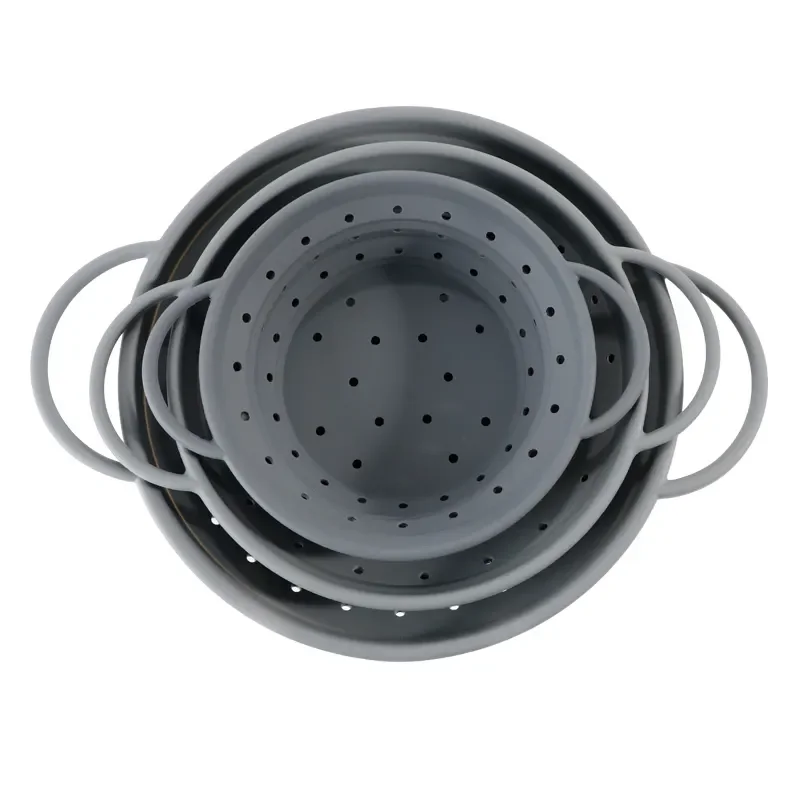Certified BPA Free New Design Reusable Silicone Colander Food Grade Silicone Colander