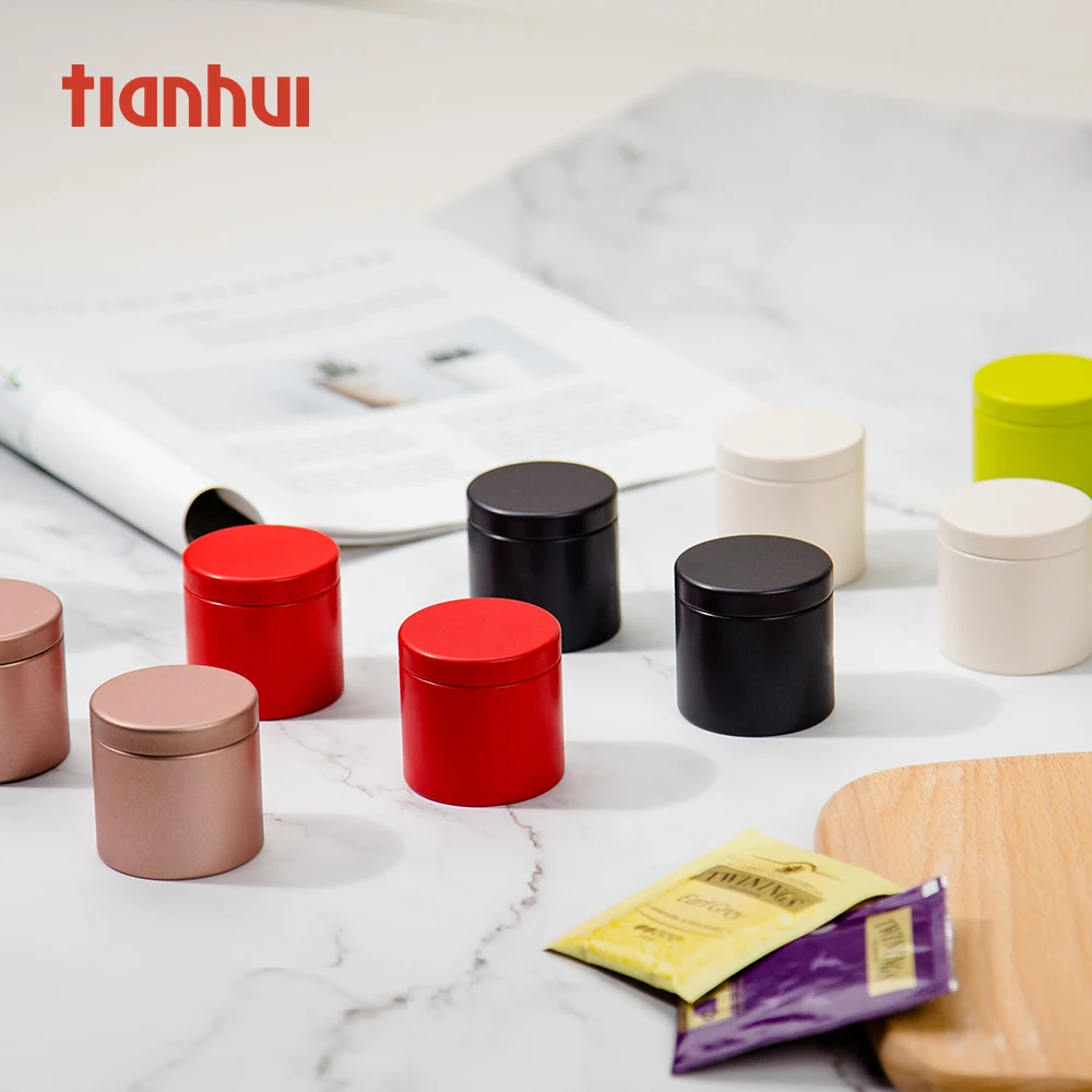 Tianhui Eco-Friendly Small Tobacco Can Mini Candy Canister Tea Tin Can Packaging Tobacco Tin Can