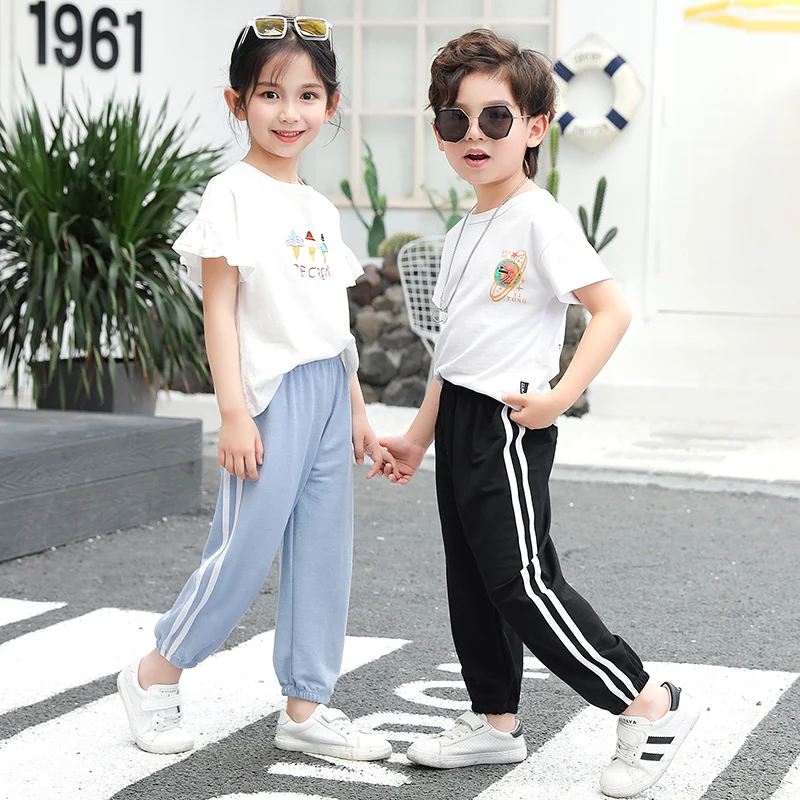 Детские противомоскитные брюки летние брюки для девочек спортивные брюки для мальчиков