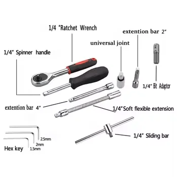 Quick small fly auto repair vehicle maintenance ratchet wrench combination box 46 sets of tool socket wrench