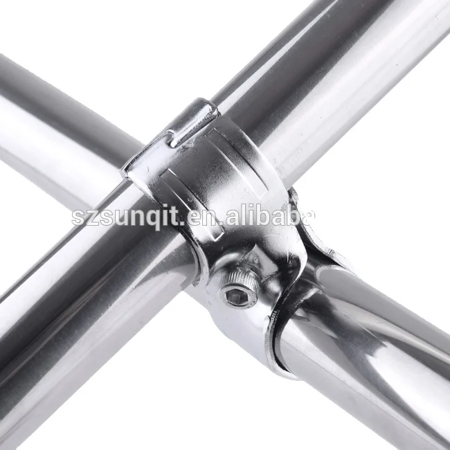 Flexible coated lean pipe fittings electrophoresis galvanized metal connectors and joints for OD 28mm lean pipes