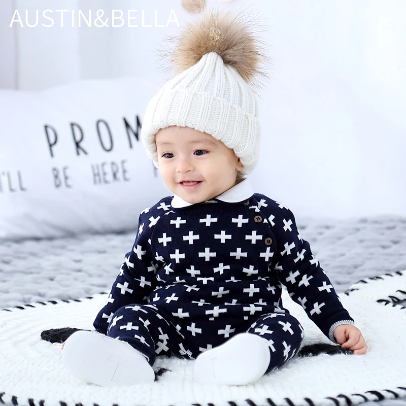 AustinBella/оптовая продажа бутик высокого качества дизайнерская зимняя детская одежда комплект детских свитеров для мальчиков