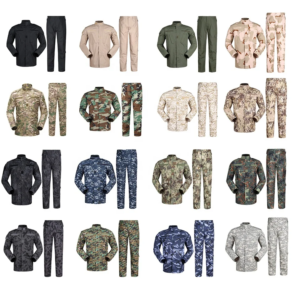 Tactical Cargo Pants Uniform Waterproof Camouflage BDU Combat Uniform US Hunting Clothing Set