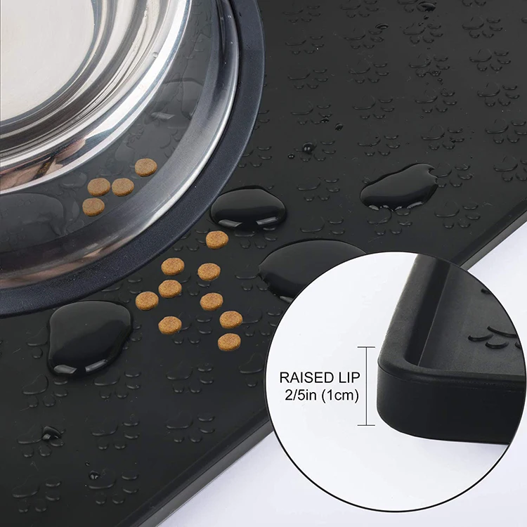 Customized Size Portable Cushion Waterproof Non Slip Dog Food Feeding Silicone Pet Bowl