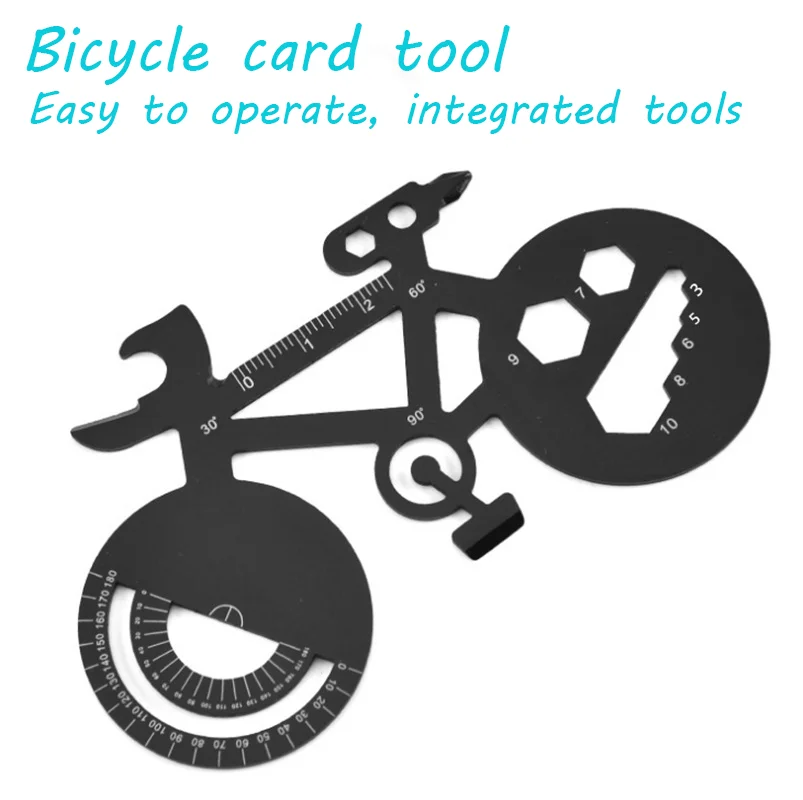 Custom Portable Stainless Steel EDC Bike Card Tool Multifunctional Outdoor Adventure Screwdriver Creative Bottle Opener Wrench