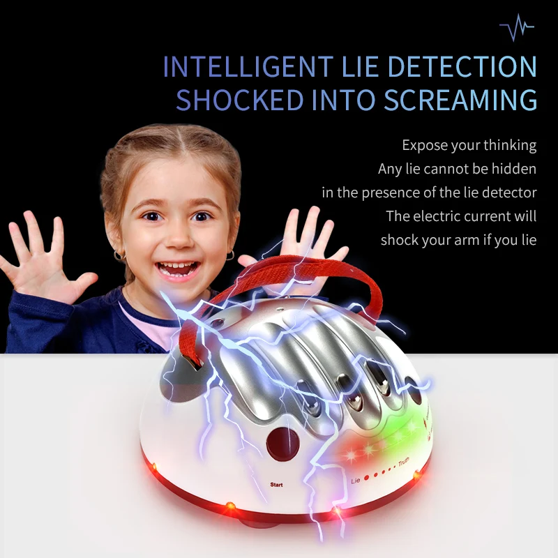 Kids educational polygraph test toy heartbeat lie detector intelligent inductive electric shocking liar
