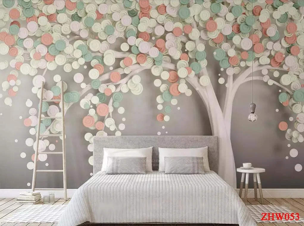 ZHIHAI designer wallpaper flower tree light luxury background wall 3d wallpaper