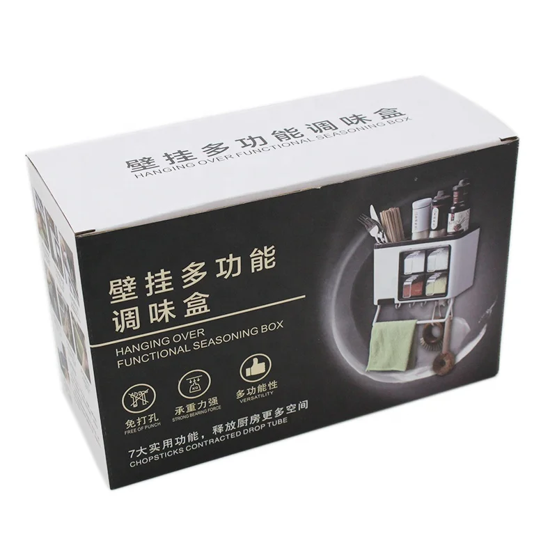 Wall Mount Multifunctional Kitchen Seasoning Box Spice Box Wholesale Spice Containers Plastic Spice Rack