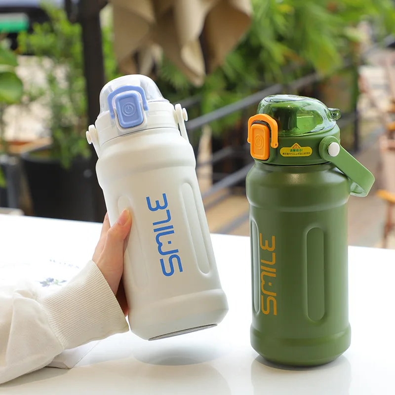 Big Capacity 316 Stainless Steel Outdoor Rubber Coating Paint Thermal Water Bottle Portable Sports Travel Tumblers with Handle