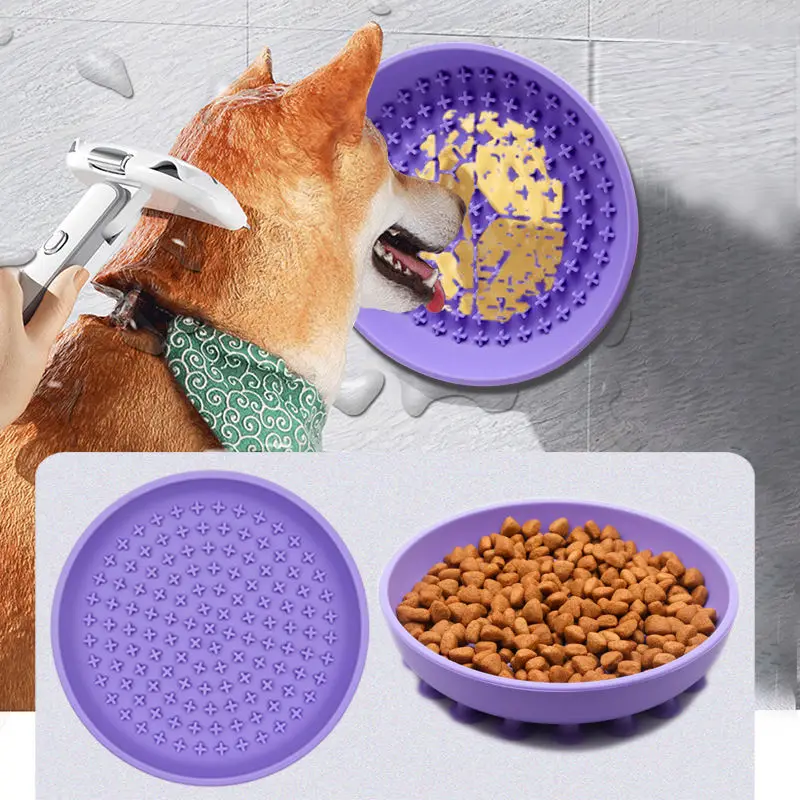China Wholesale Pet Accessories Non Slip Dog Bowls Cats Pet Silicone Lick Mat Slow Feeder Bowl for Food Water