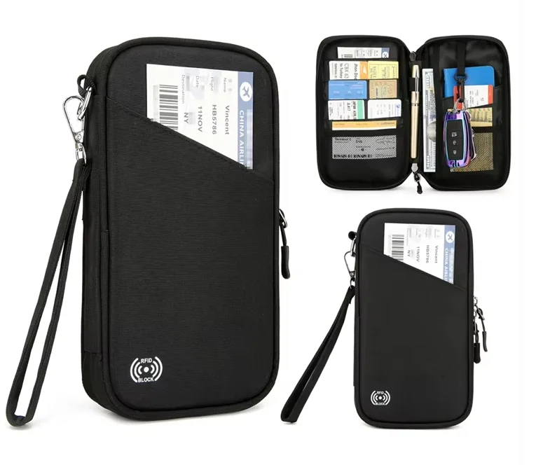 Custom Multiple Cover Card Holder Bag Organizer Document Case Family Travel Passport Wallet with RFID Blocking