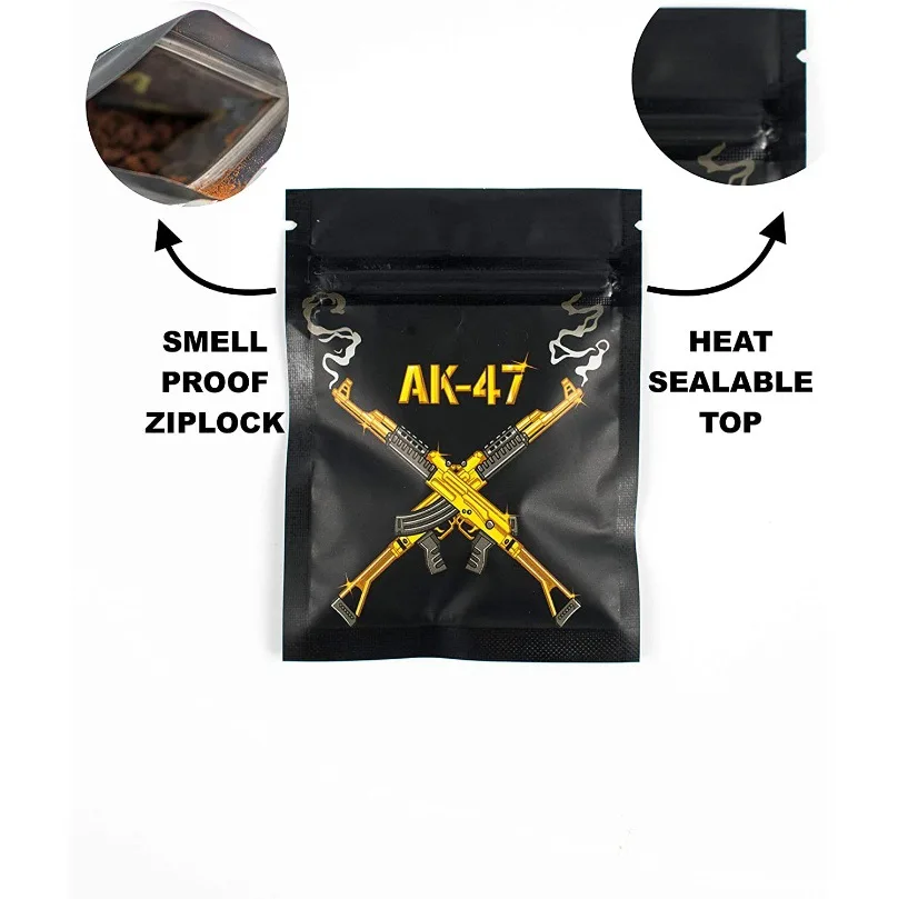 0.125 OZ Premium Edible Gummies Packaging Bags Resealable Smell Proof Mylar Bag 3.5g with Custom Printed